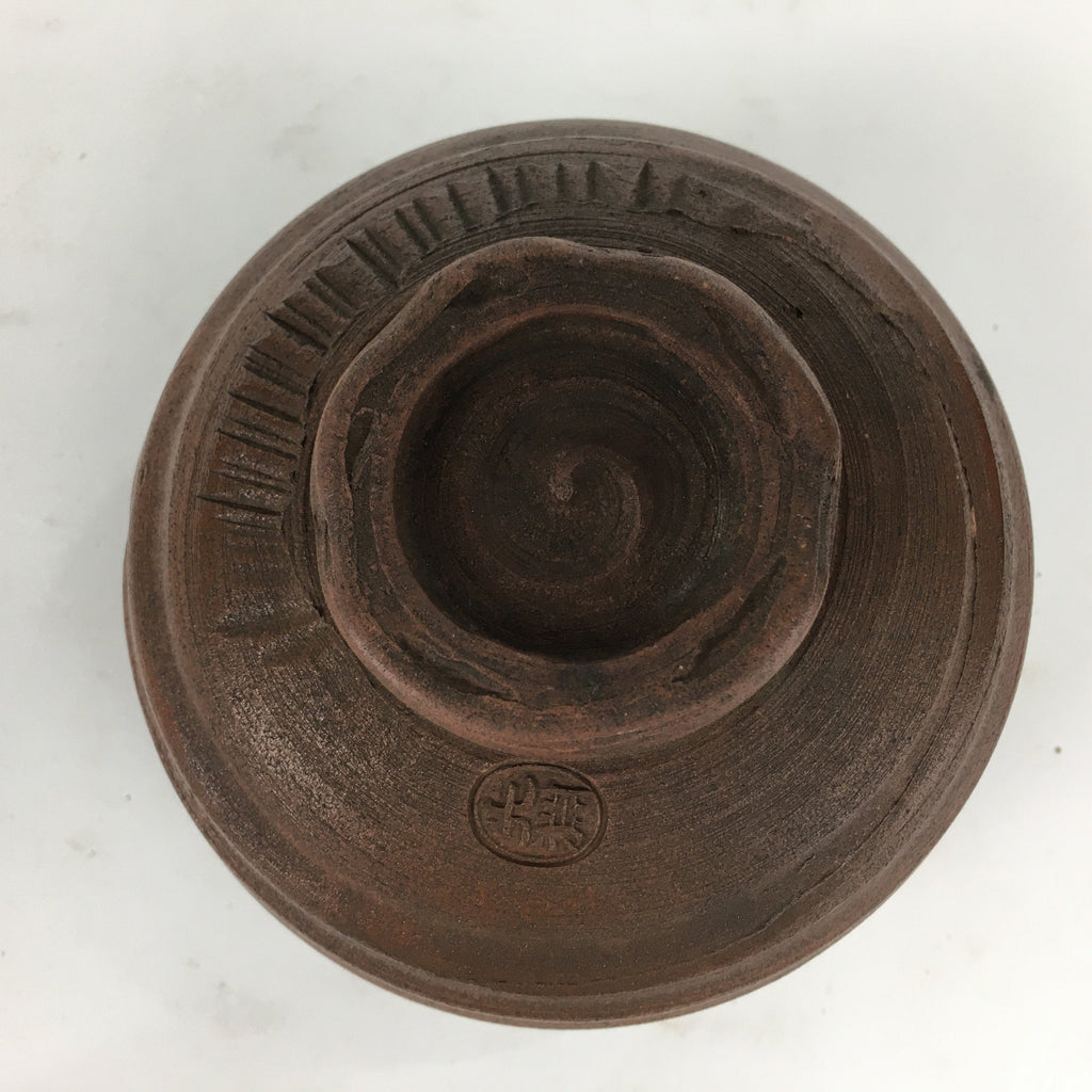Japanese Ceramic Tea Ceremony Bowl Vtg Brown Stripes Matcha Matcha Chawan GTB77