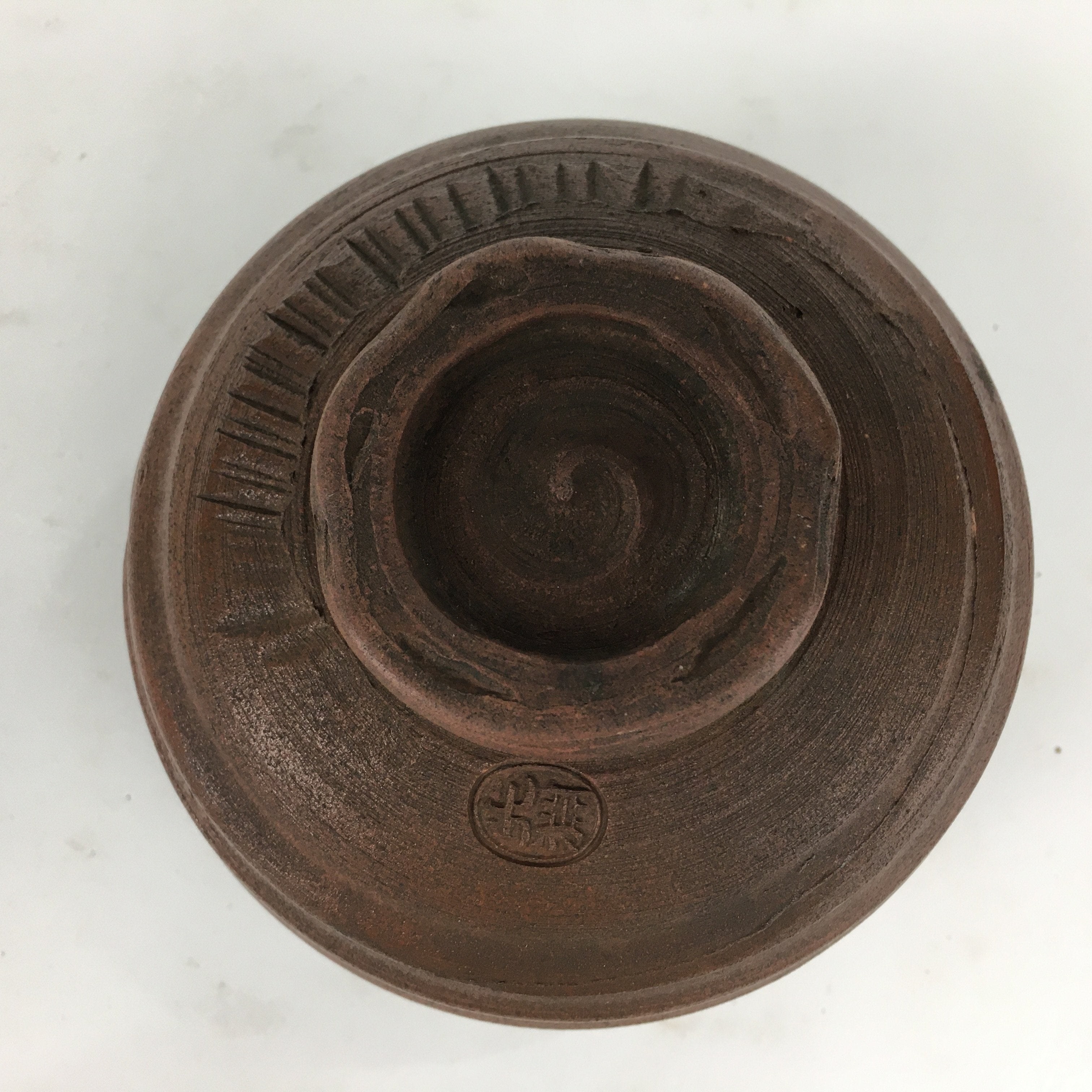 Japanese Ceramic Tea Ceremony Bowl Vtg Brown Stripes Matcha Matcha Chawan GTB77