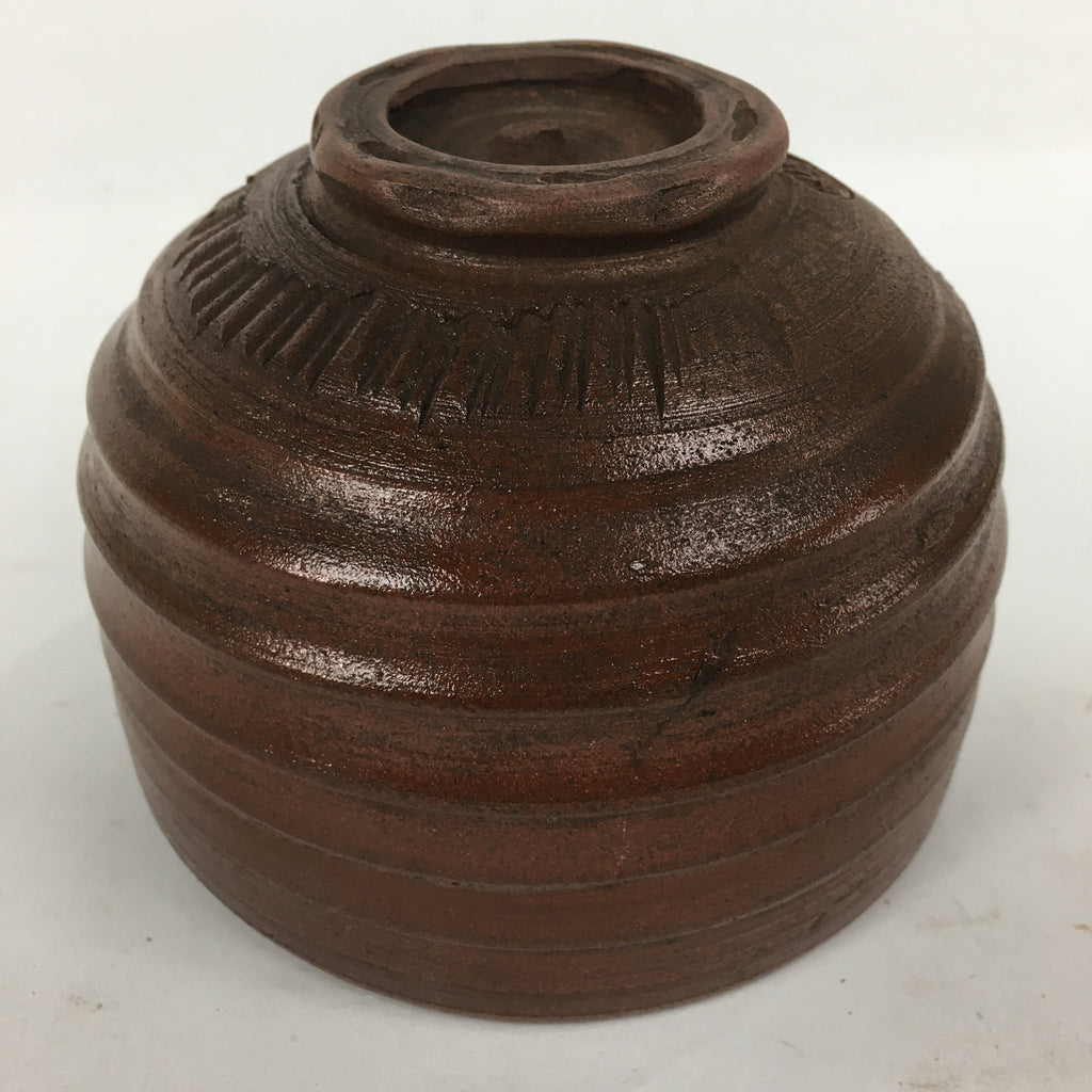 Japanese Ceramic Tea Ceremony Bowl Vtg Brown Stripes Matcha Matcha Chawan GTB77