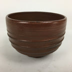 Japanese Ceramic Tea Ceremony Bowl Vtg Brown Stripes Matcha Matcha Chawan GTB77