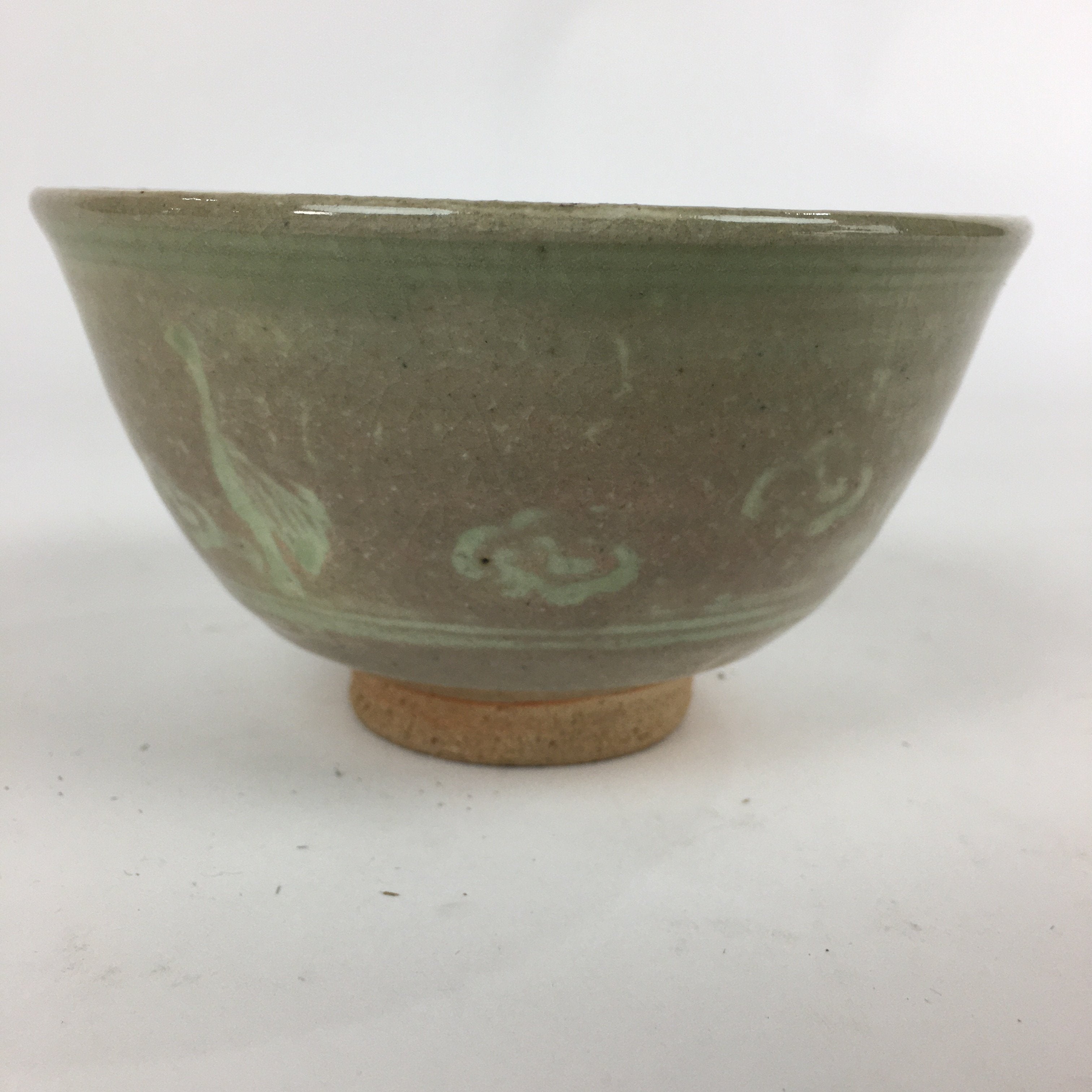 Japanese Ceramic Tea Ceremony Bowl Vtg Chawan Brown Pottery Sado Pottery GTB826