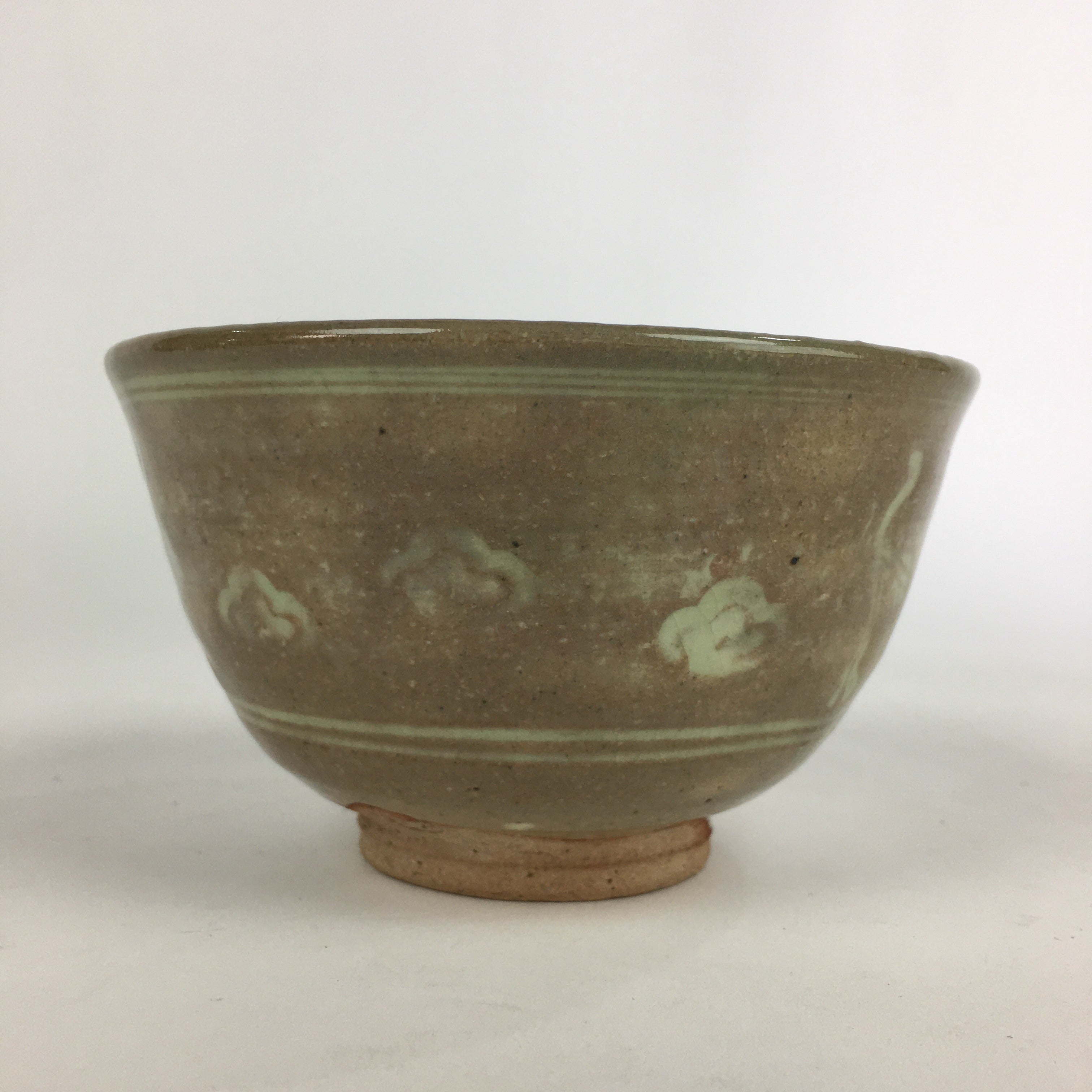 Japanese Ceramic Tea Ceremony Bowl Vtg Chawan Crane Pottery Matcha Chawan GTB913
