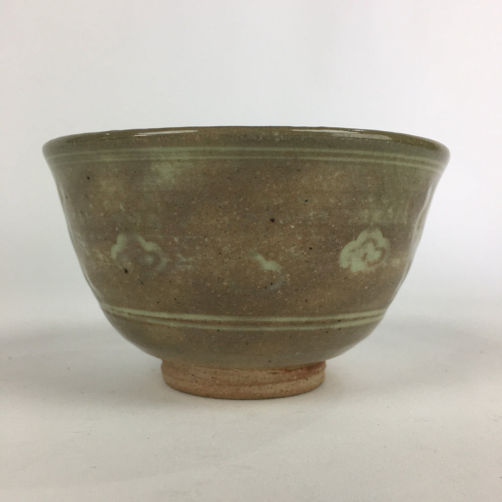 Japanese Ceramic Tea Ceremony Bowl Vtg Chawan Crane Pottery Matcha Chawan GTB913