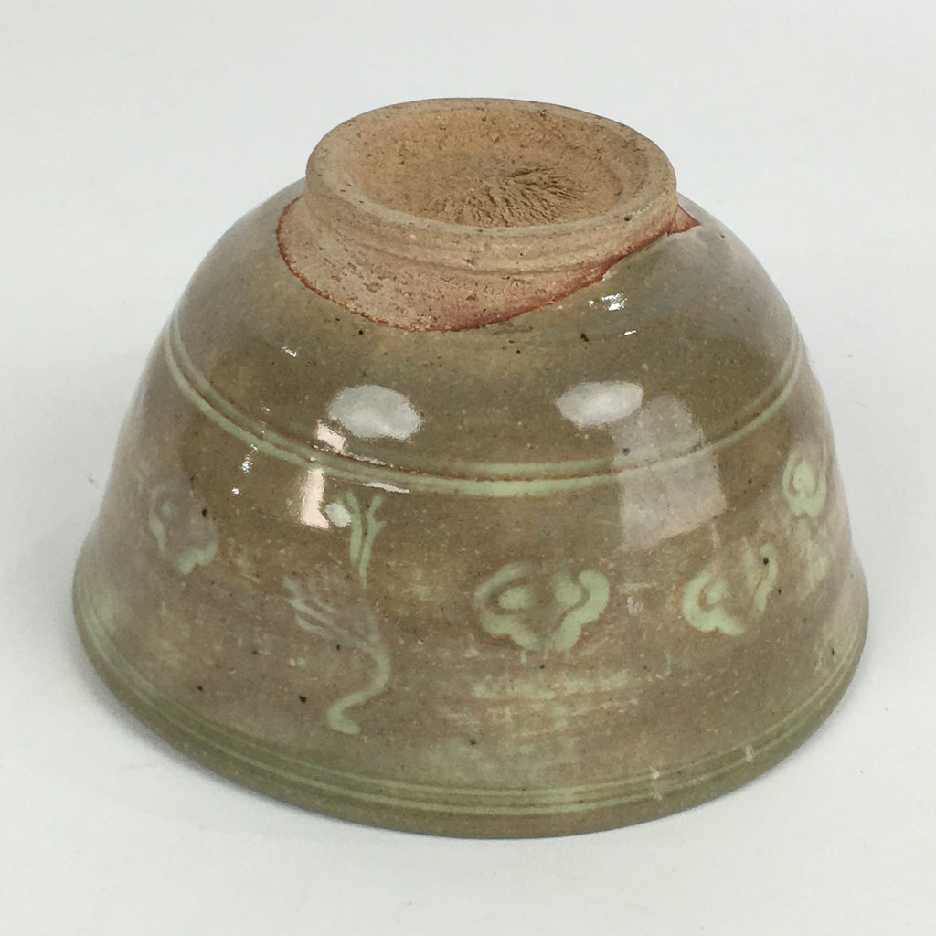 Japanese Ceramic Tea Ceremony Bowl Vtg Chawan Crane Pottery Matcha Chawan GTB913