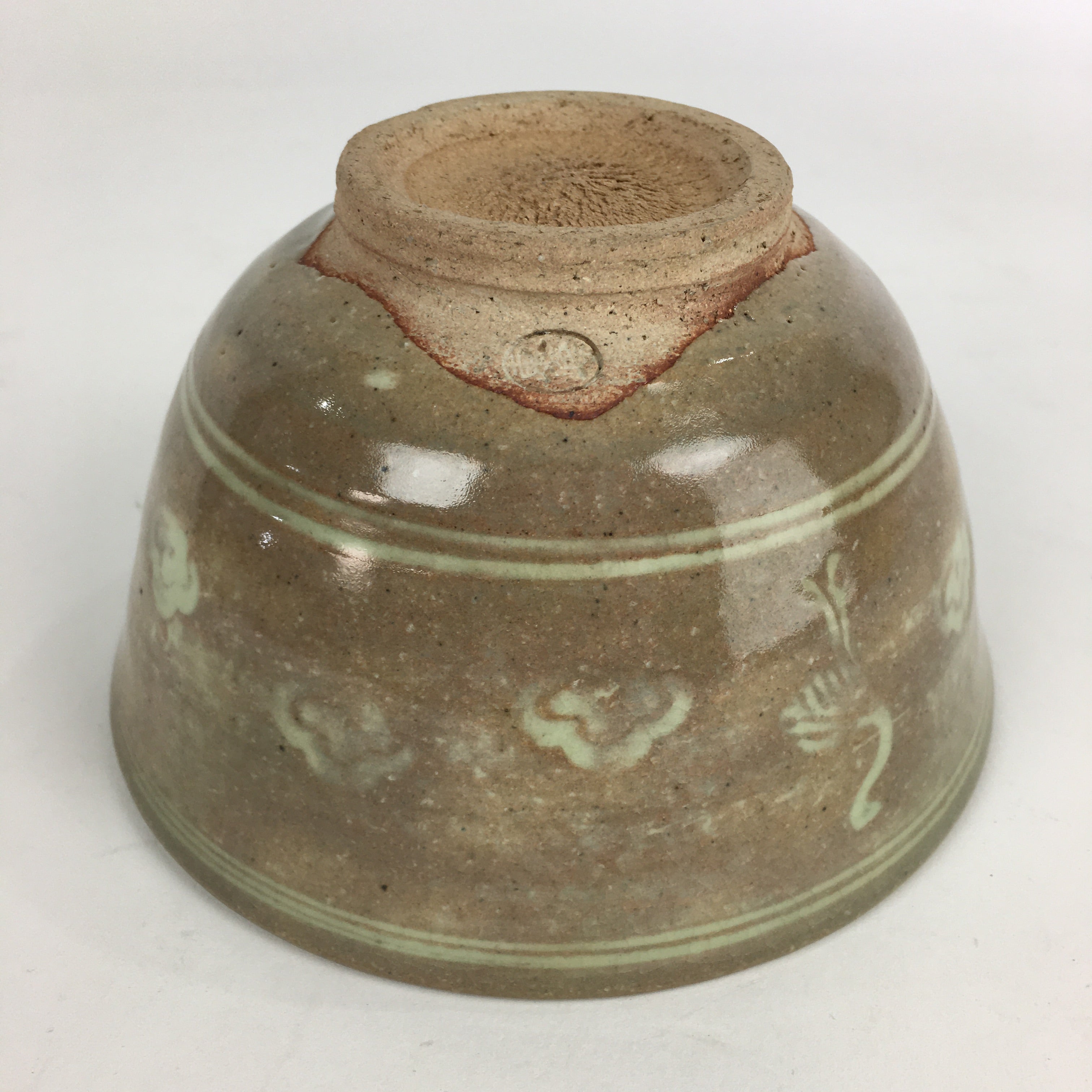Japanese Ceramic Tea Ceremony Bowl Vtg Chawan Crane Pottery Matcha Chawan GTB913