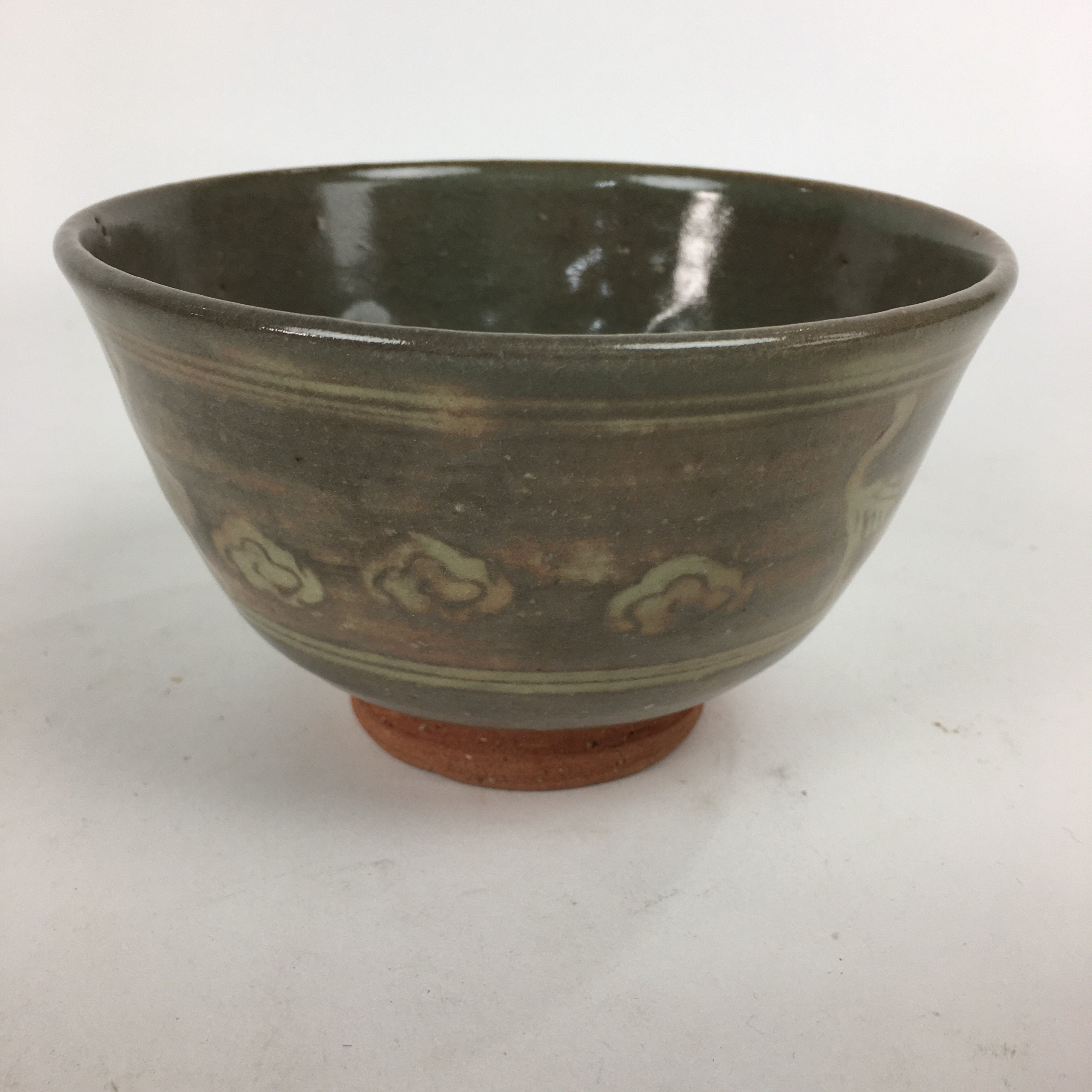 Japanese Ceramic Tea Ceremony Bowl Vtg Matcha Chawan Brown Pottery Sado GTB792