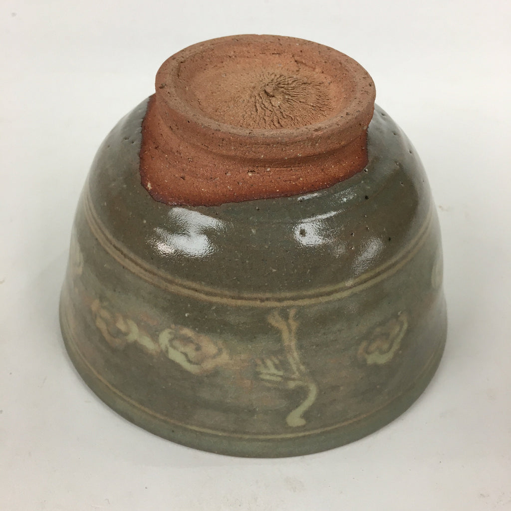 Japanese Ceramic Tea Ceremony Bowl Vtg Matcha Chawan Brown Pottery Sado GTB794