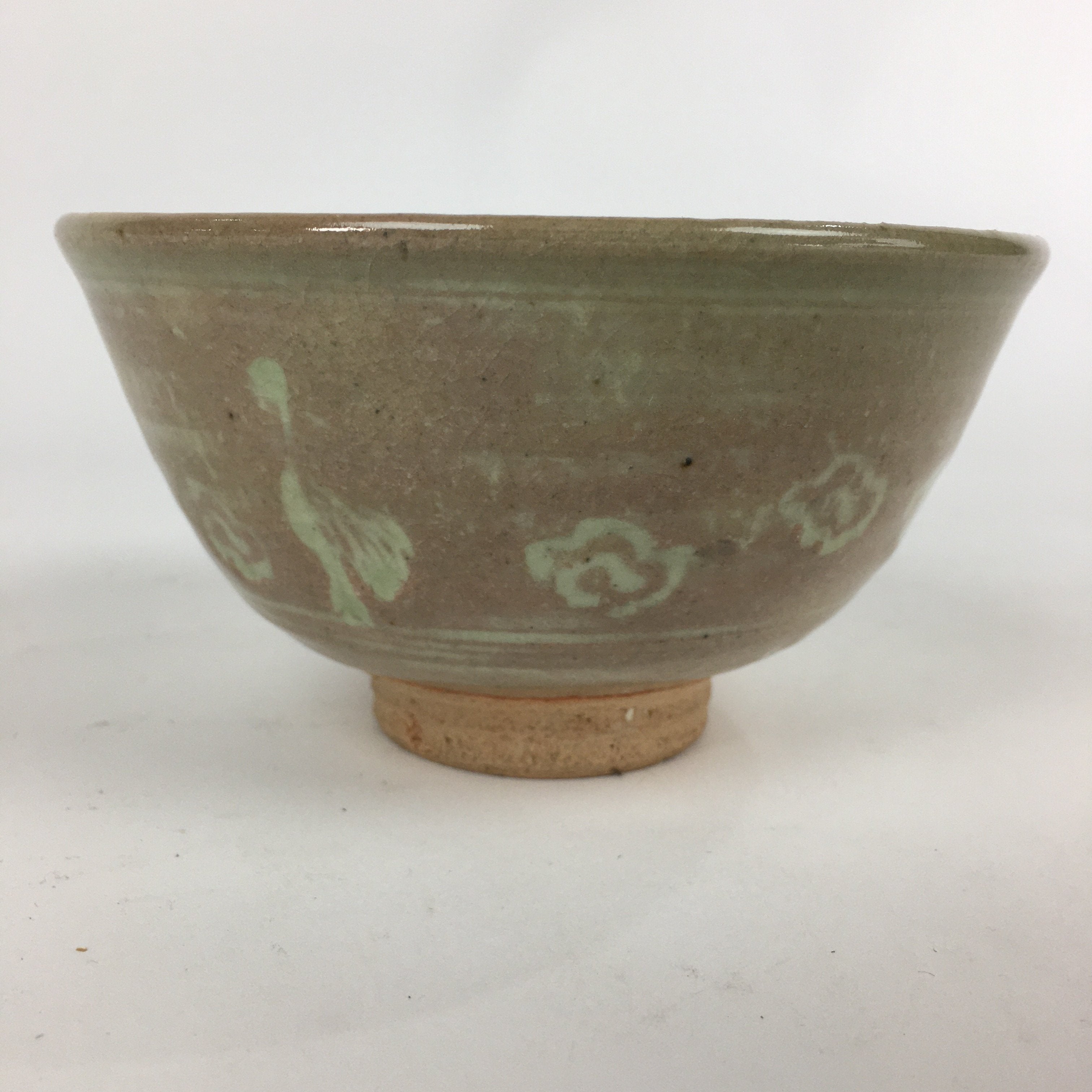 Japanese Ceramic Tea Ceremony Bowl Vtg Matcha Chawan Brown Pottery Sado GTB820