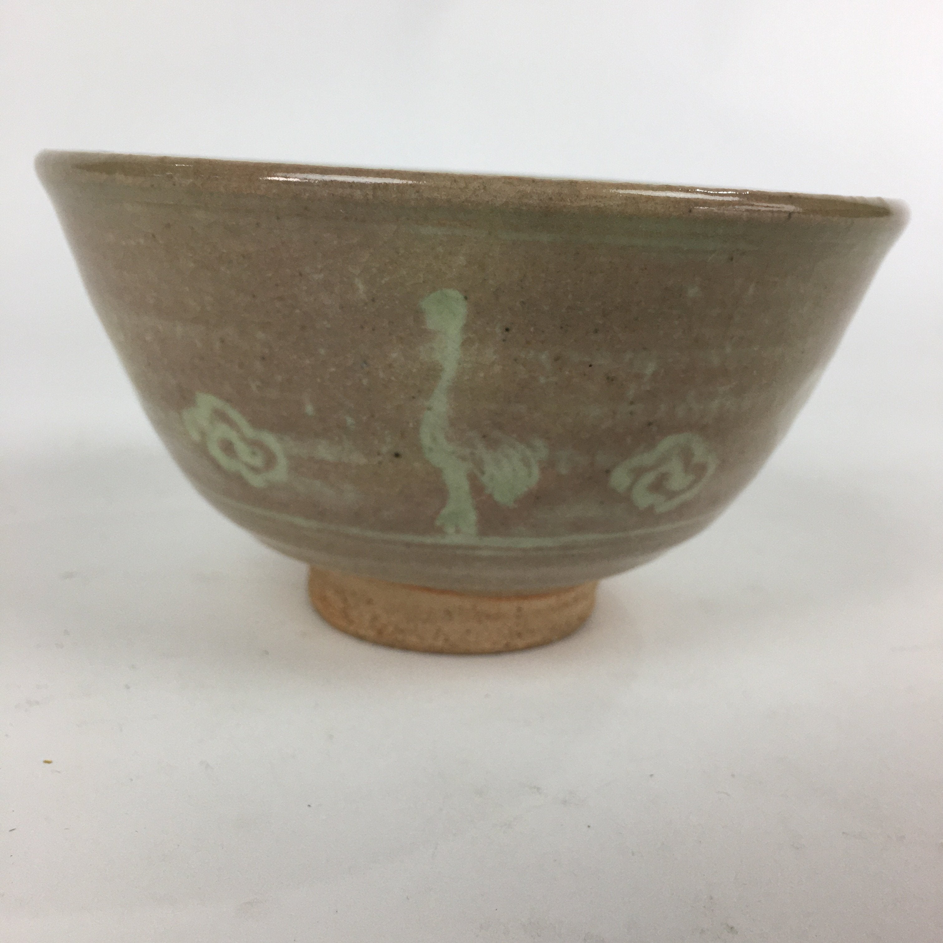 Japanese Ceramic Tea Ceremony Bowl Vtg Matcha Chawan Brown Pottery Sado GTB820