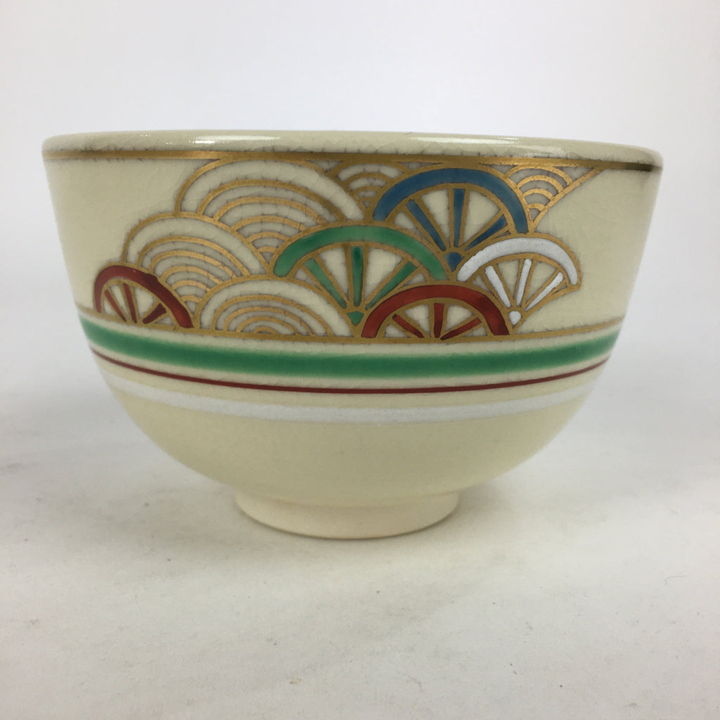 Japanese Ceramic Tea Ceremony Bowl Vtg Matcha Chawan Kyo Ware Pottery GTB858