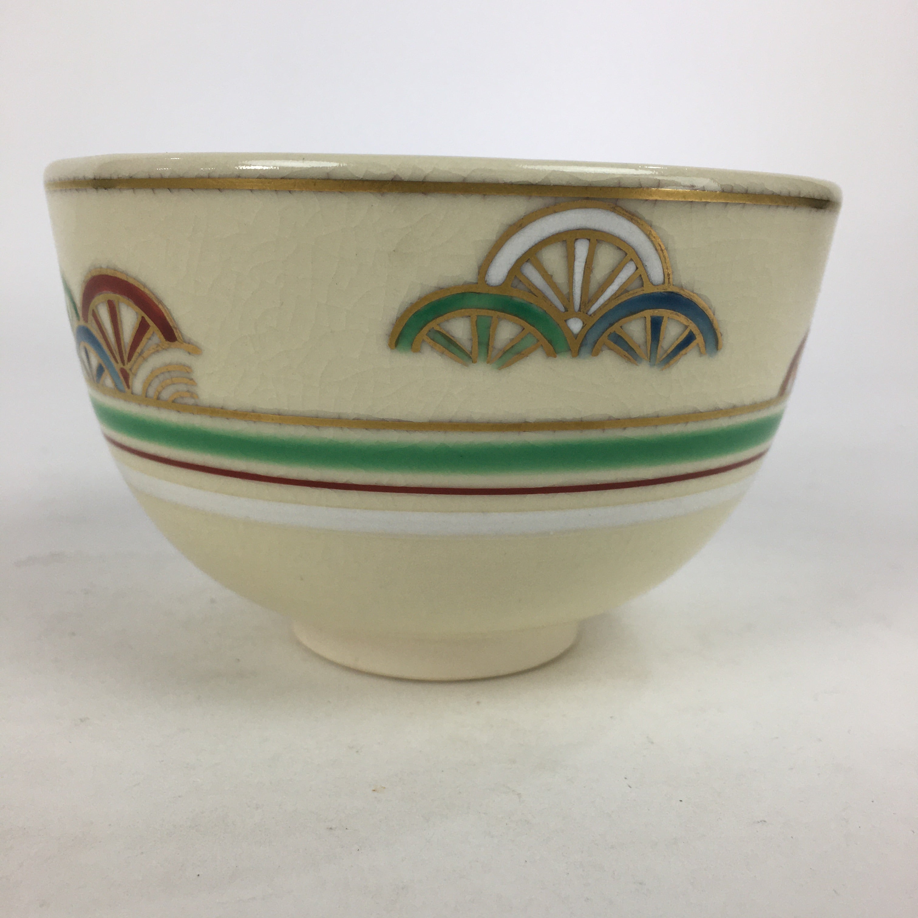 Japanese Ceramic Tea Ceremony Bowl Vtg Matcha Chawan Kyo Ware Pottery GTB858