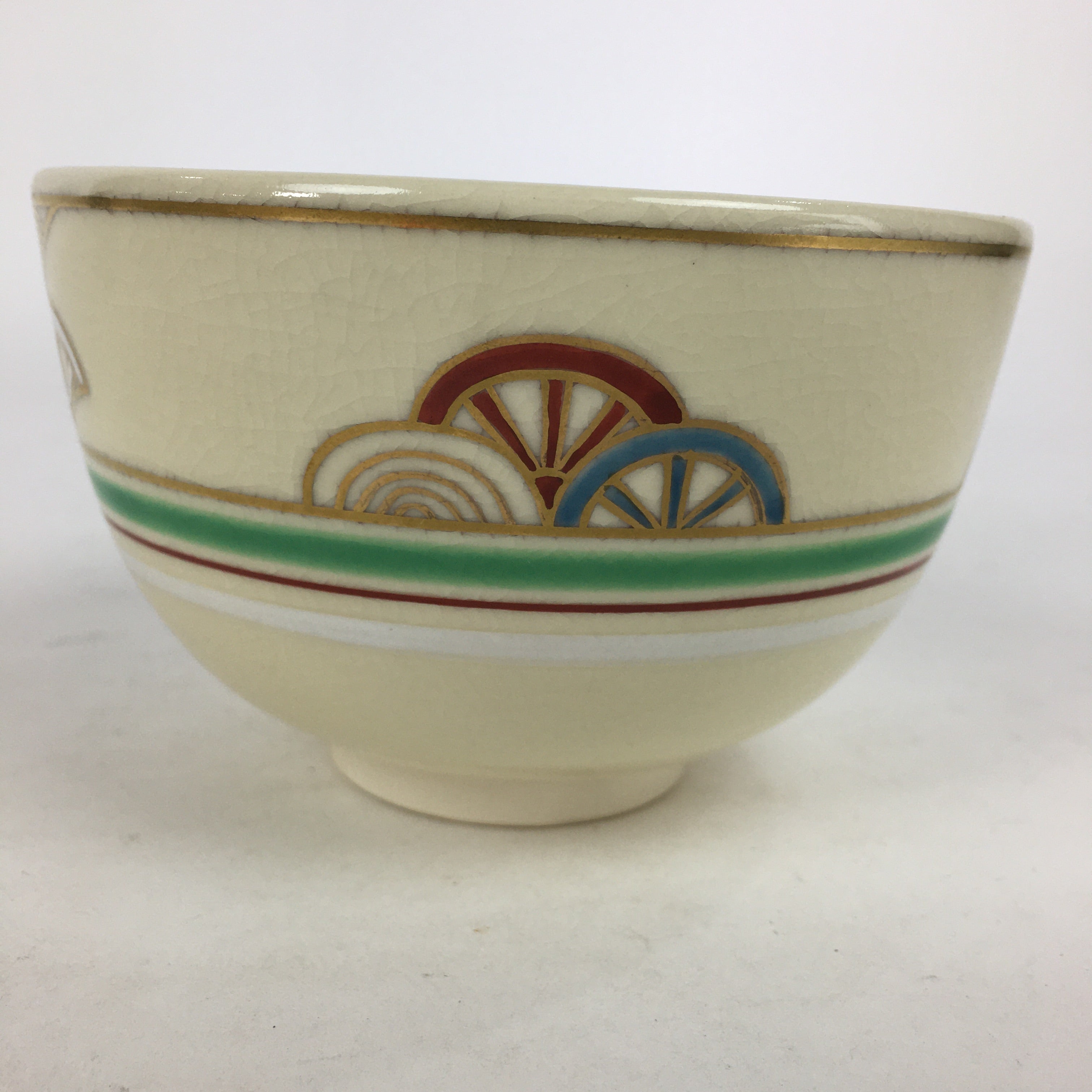 Japanese Ceramic Tea Ceremony Bowl Vtg Matcha Chawan Kyo Ware Pottery GTB858