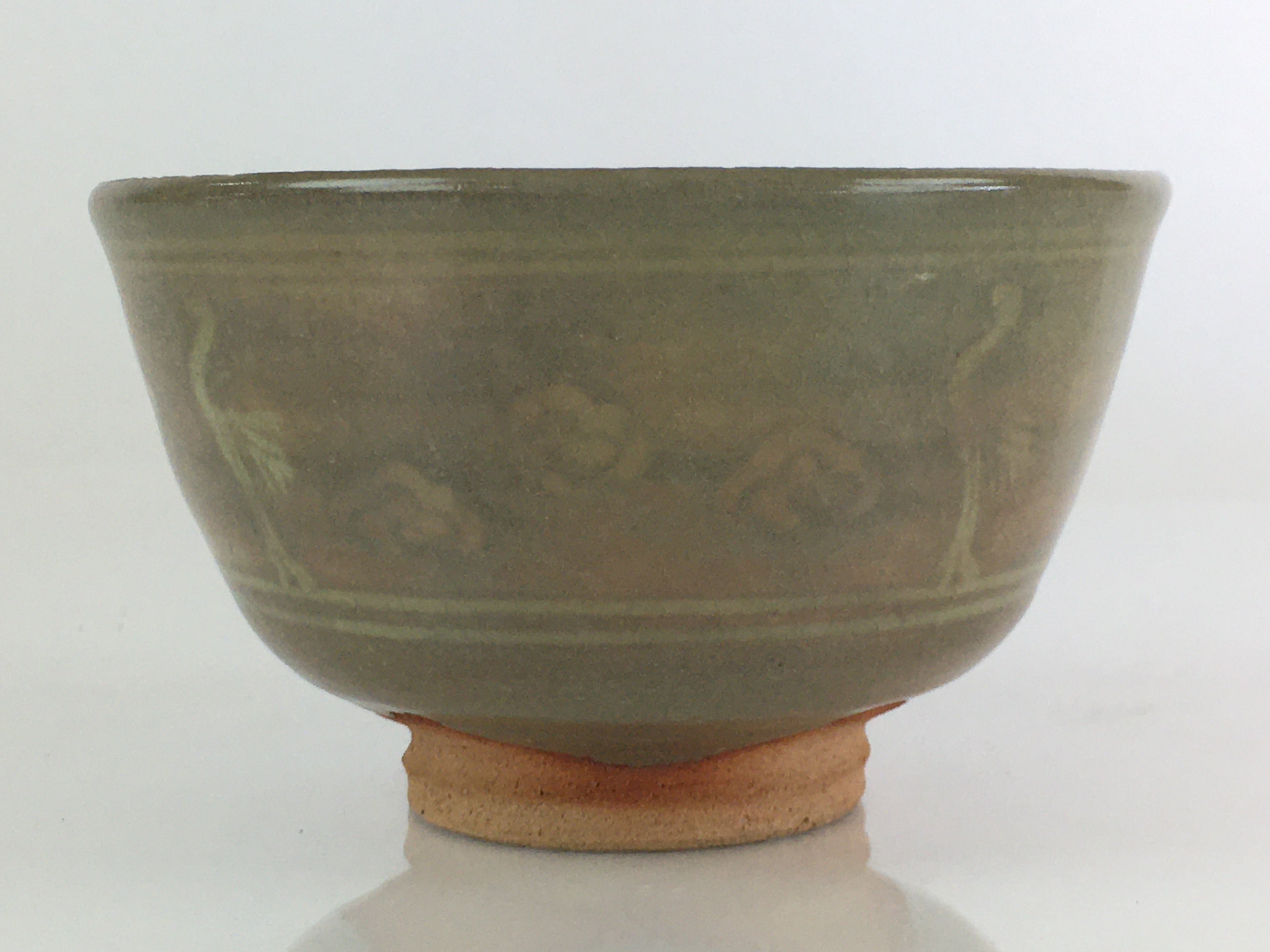 Japanese Ceramic Tea Ceremony Green Tea Bowl Vtg Chawan Crane Pottery GTB941