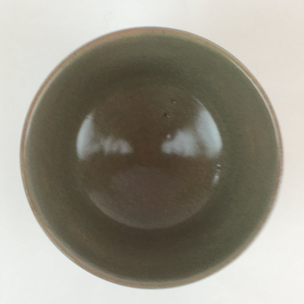 Japanese Ceramic Tea Ceremony Green Tea Bowl Vtg Chawan Crane Pottery GTB941
