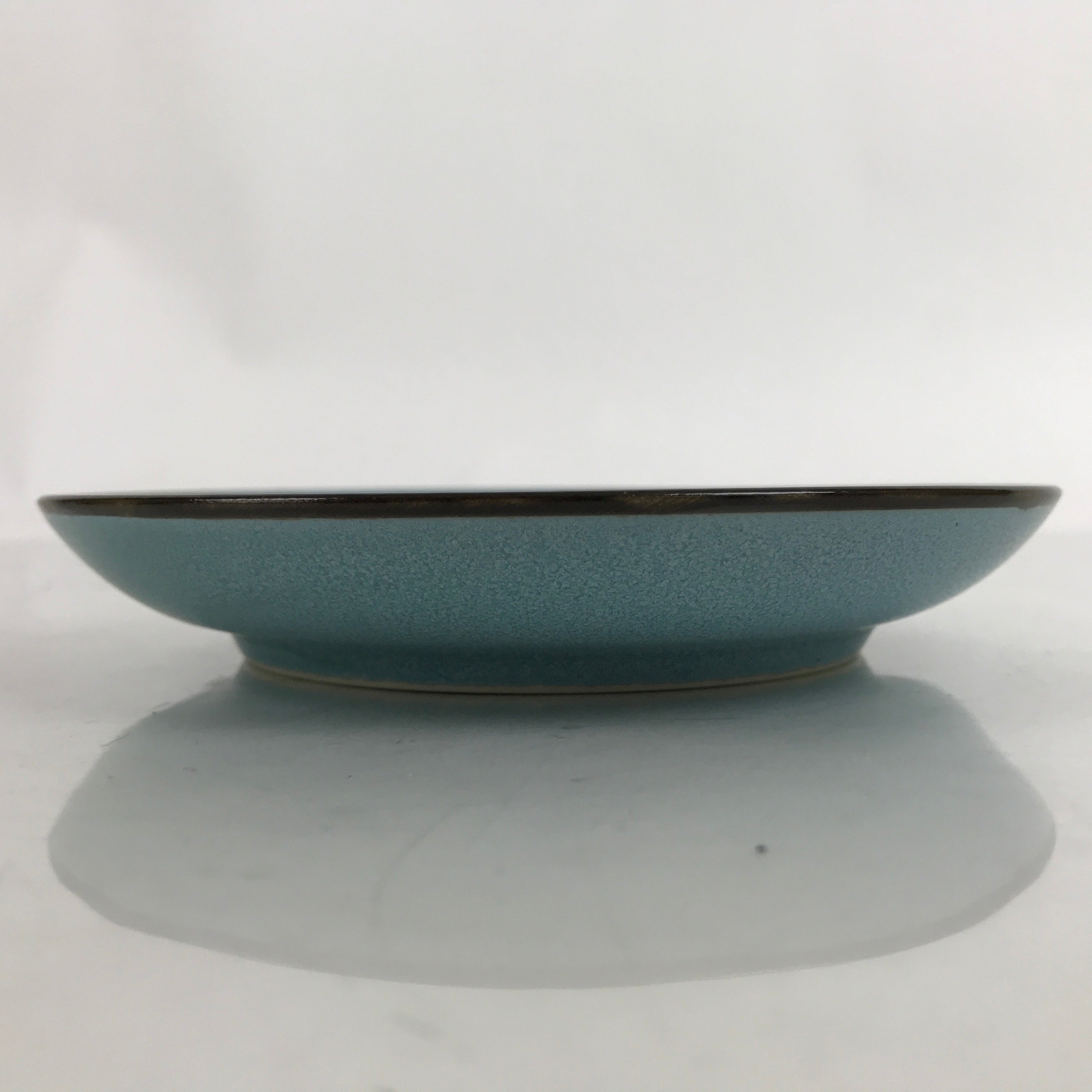 Japanese Ceramic Teacup Saucer Small Plate Meimeizara Vtg Matte Light Blue Y62