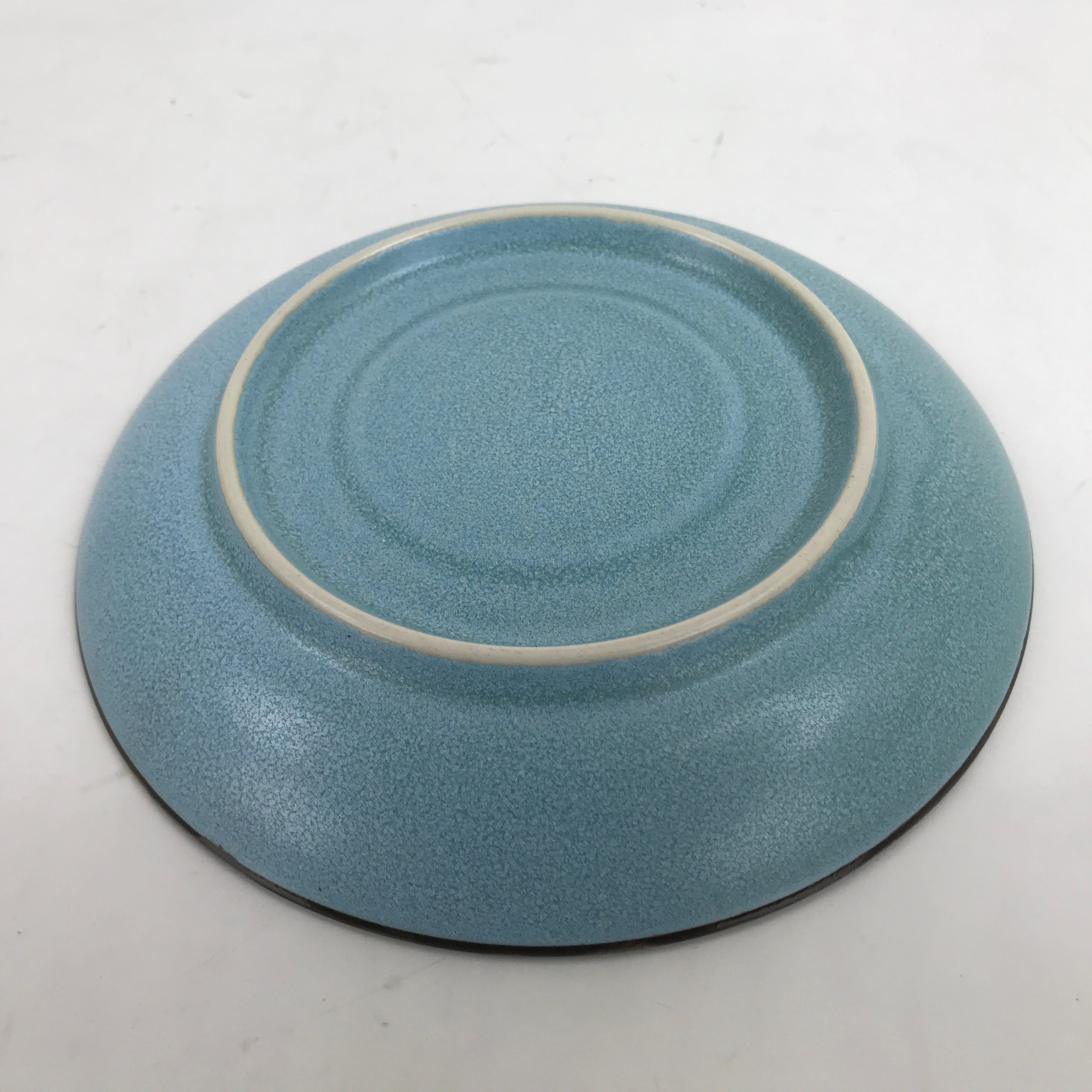 Japanese Ceramic Teacup Saucer Small Plate Meimeizara Vtg Matte Light Blue Y62