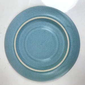 Japanese Ceramic Teacup Saucer Small Plate Meimeizara Vtg Matte Light Blue Y62