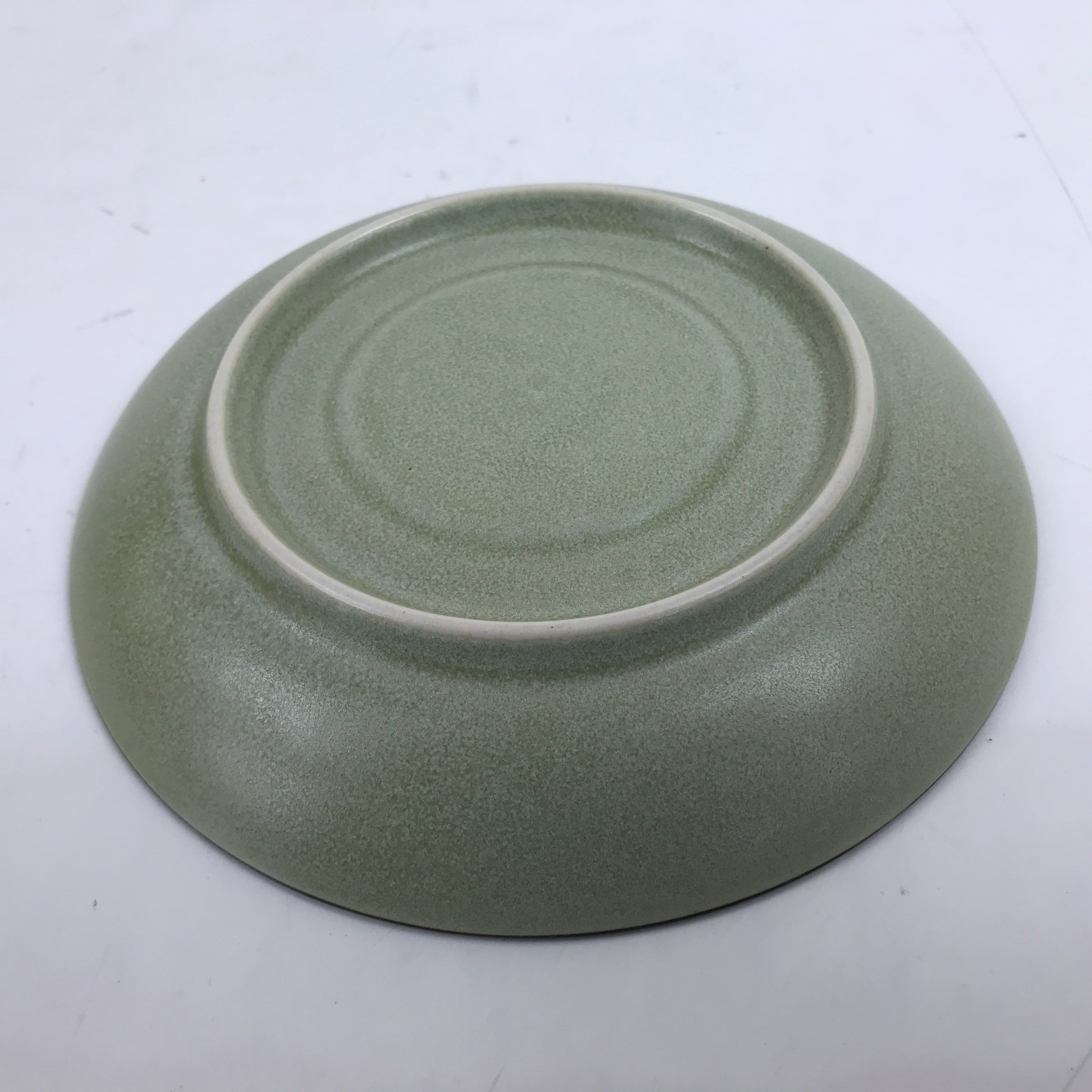 Japanese Ceramic Teacup Saucer Small Plate Meimeizara Vtg Matte Light Green Y61