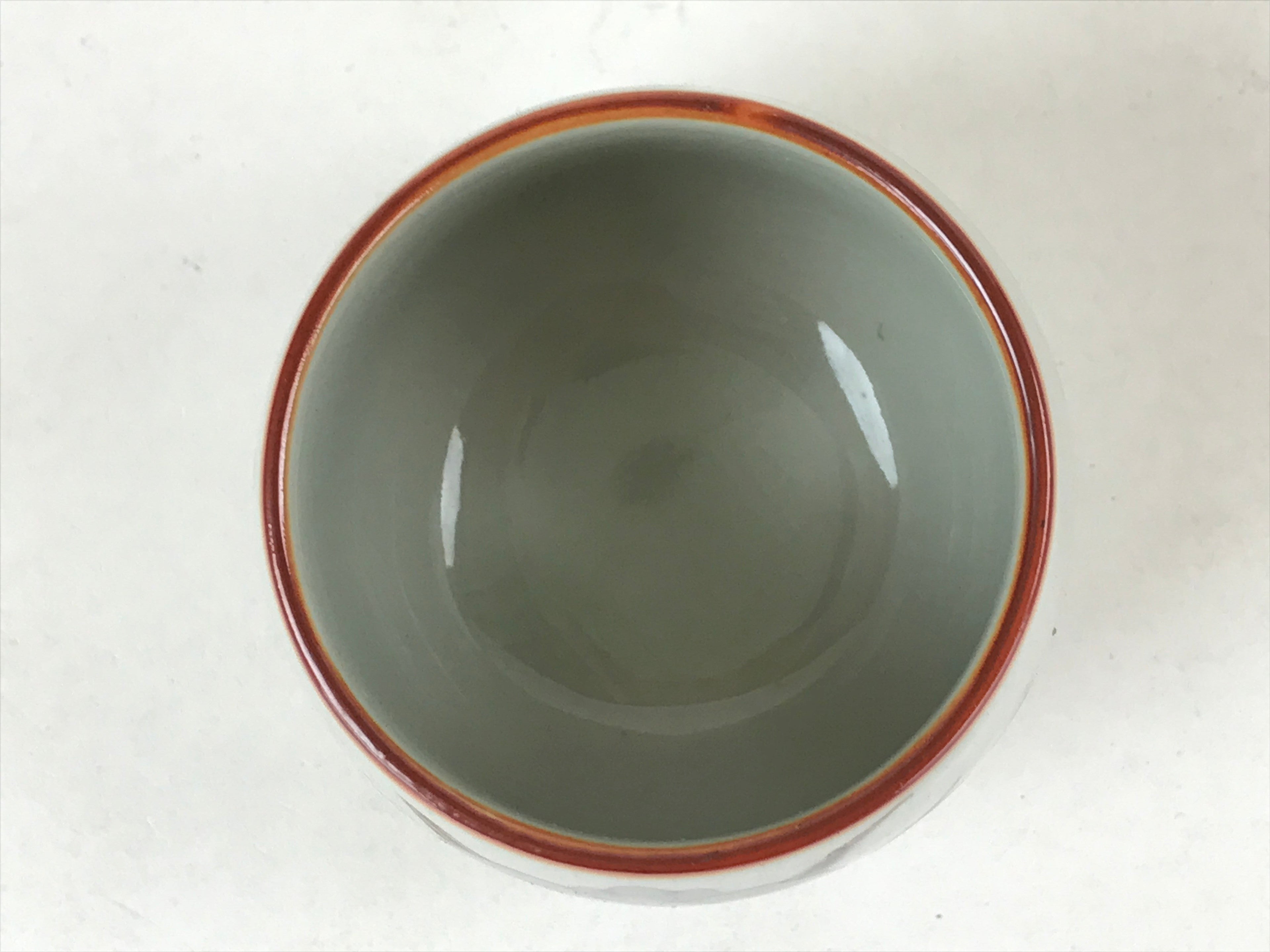Japanese Ceramic Teacup Vtg Iris Flower Crackle Glaze White Yunomi Sencha TC401