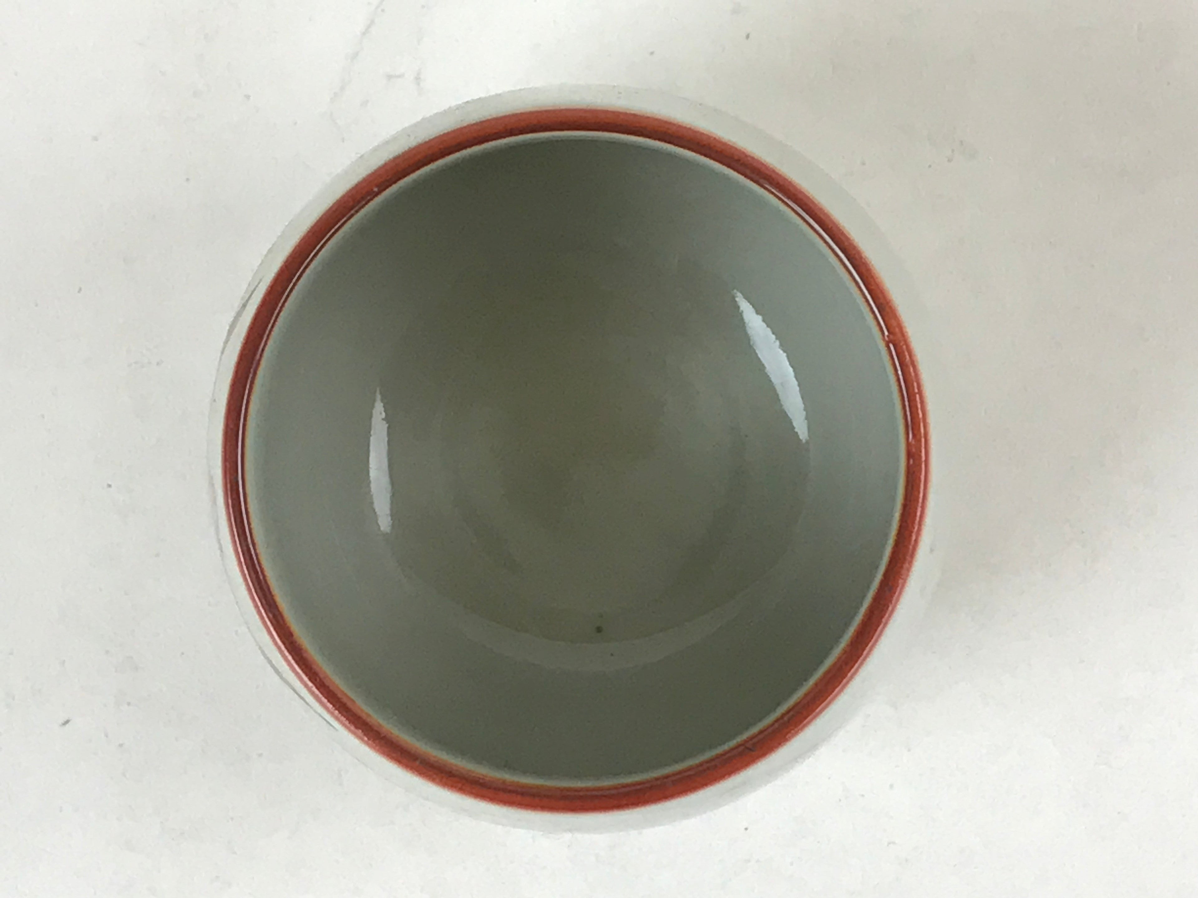 Japanese Ceramic Teacup Vtg Iris Flower Crackle Glaze White Yunomi Sencha TC403