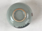 Japanese Ceramic Teacup Vtg Iris Flower Crackle Glaze White Yunomi Sencha TC403