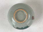 Japanese Ceramic Teacup Vtg Iris Flower Crackle Glaze White Yunomi Sencha TC405