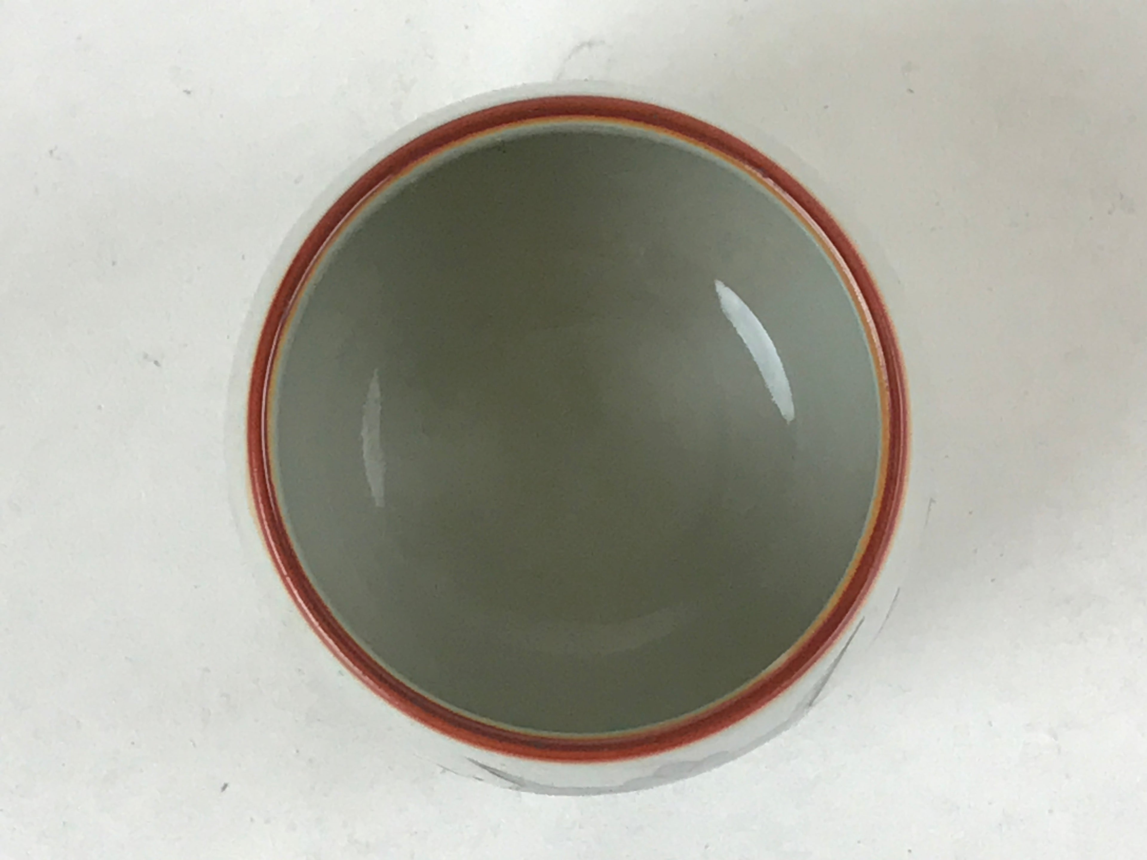 Japanese Ceramic Teacup Vtg Iris Flower Crackle Glaze White Yunomi Sencha TC406