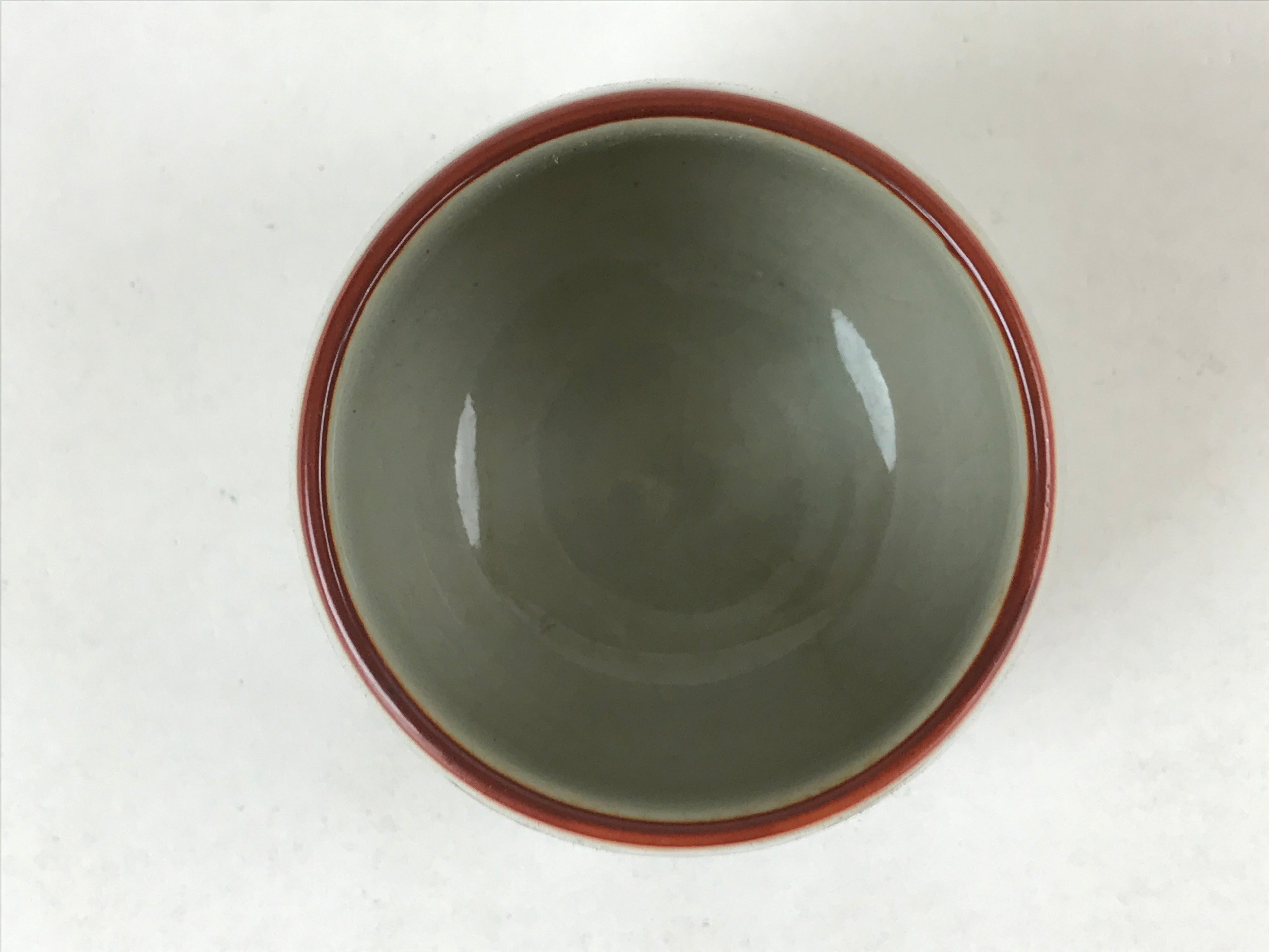 Japanese Ceramic Teacup Vtg Iris Flower Crackle Glaze White Yunomi Sencha TC414