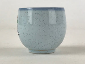 Japanese Ceramic Teacup Vtg Kutani Ware Yunomi Blue Flower Pottery TC391