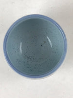 Japanese Ceramic Teacup Vtg Kutani Ware Yunomi Blue Flower Pottery TC391