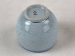 Japanese Ceramic Teacup Vtg Kutani Ware Yunomi Blue Flower Pottery TC391