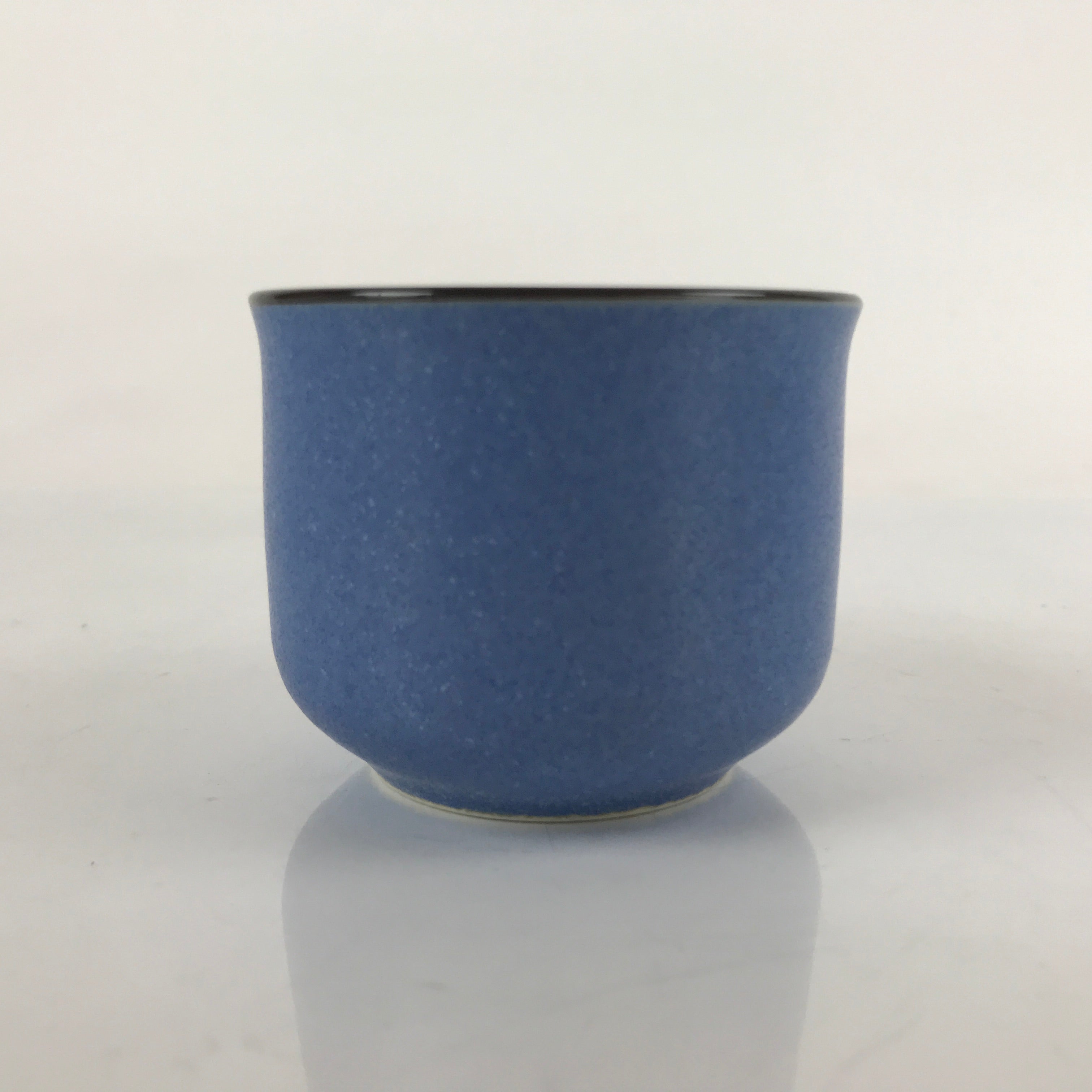 Japanese Ceramic Teacup Vtg Small Mug Sencha Yunomi Matte Blue Speckle TC432