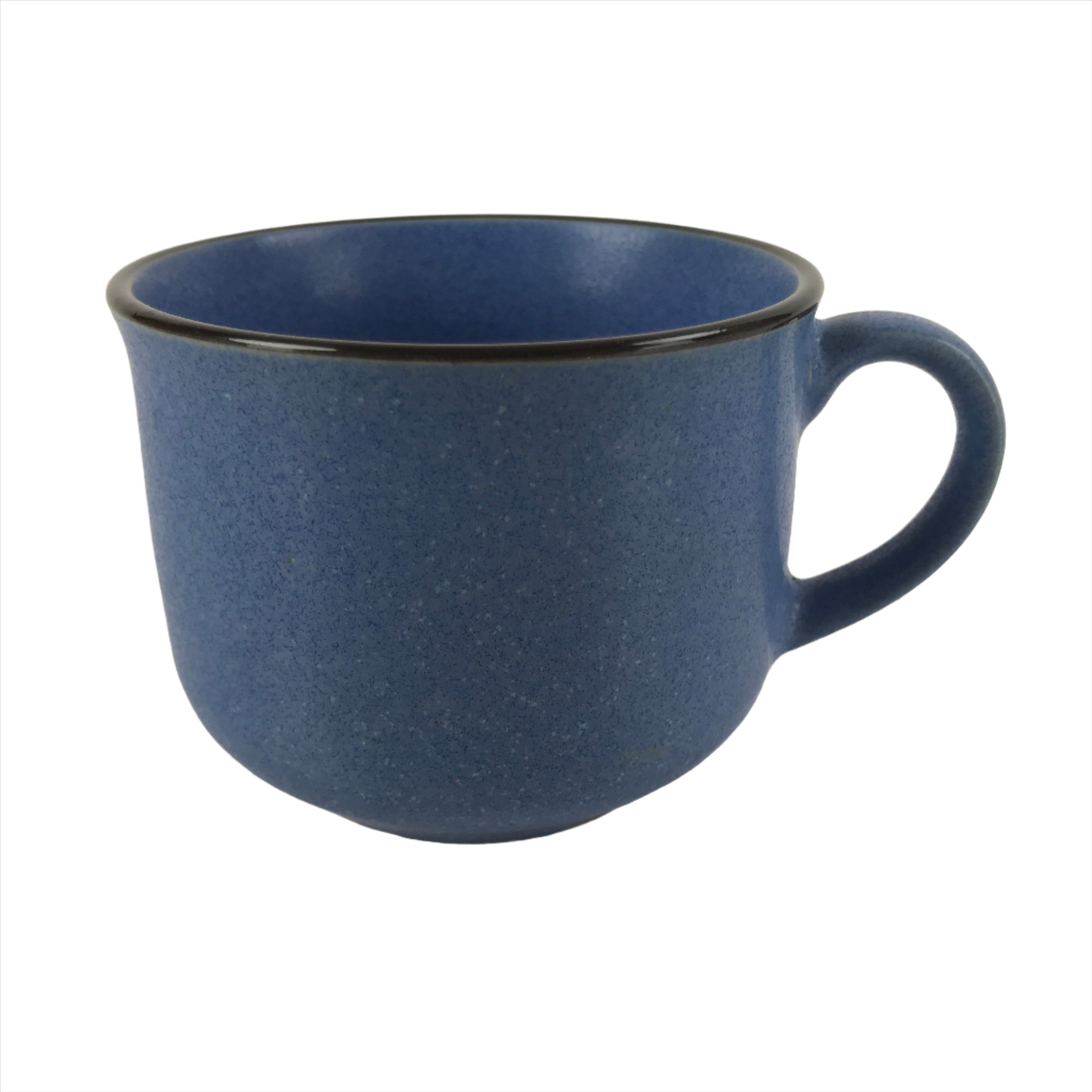 Japanese Ceramic Teacup Vtg Small Mug Sencha Yunomi Matte Blue Speckle TC432