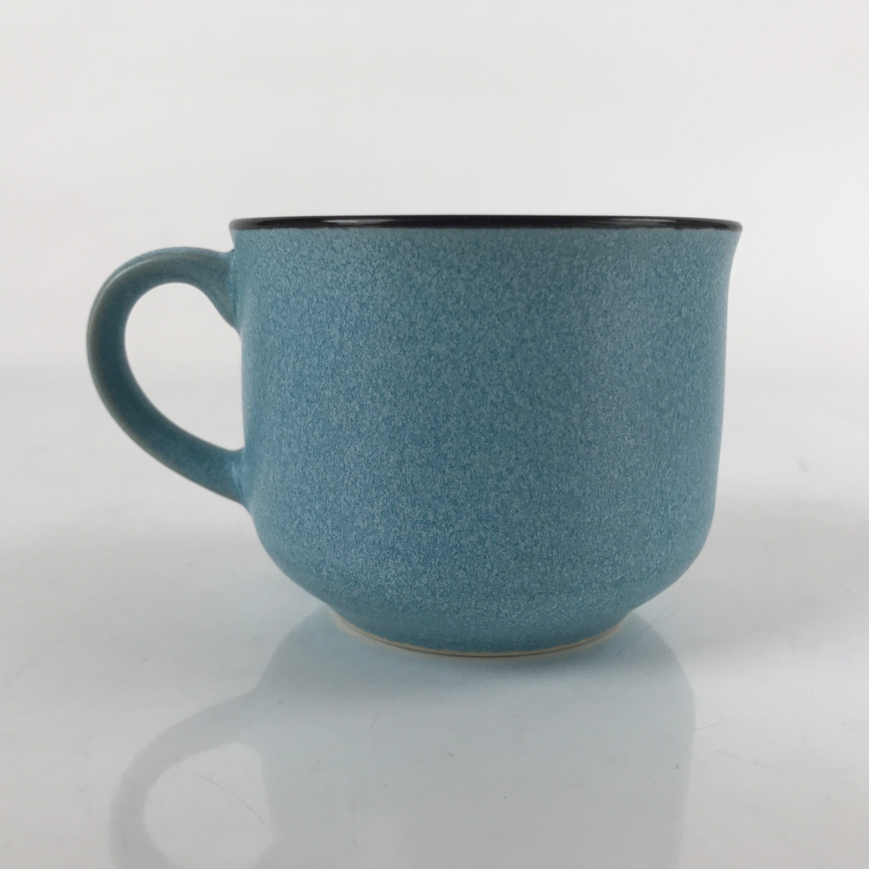 Japanese Ceramic Teacup Vtg Small Mug Sencha Yunomi Matte Light Blue TC431