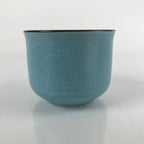 Japanese Ceramic Teacup Vtg Small Mug Sencha Yunomi Matte Light Blue TC431