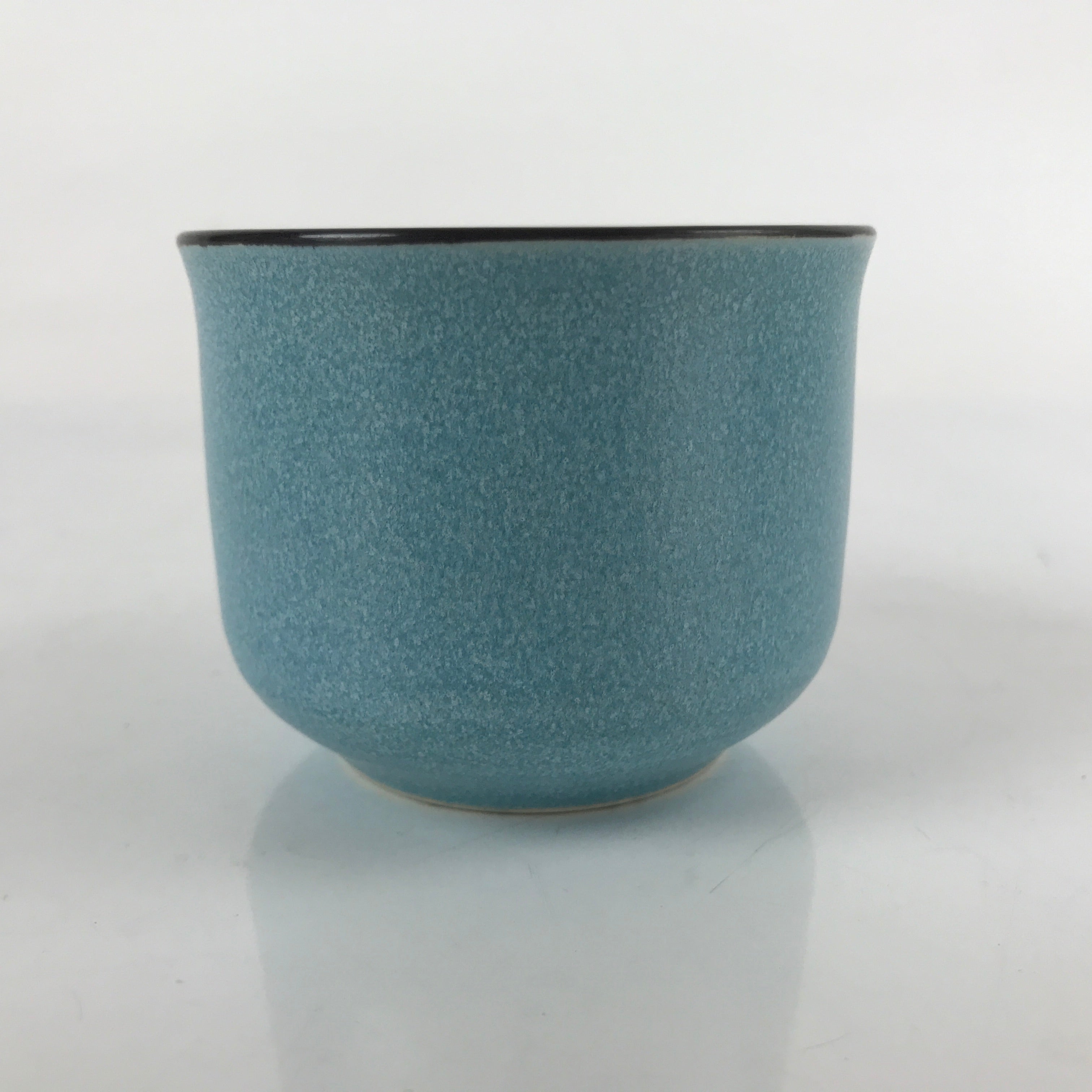 Japanese Ceramic Teacup Vtg Small Mug Sencha Yunomi Matte Light Blue TC431