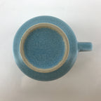 Japanese Ceramic Teacup Vtg Small Mug Sencha Yunomi Matte Light Blue TC431