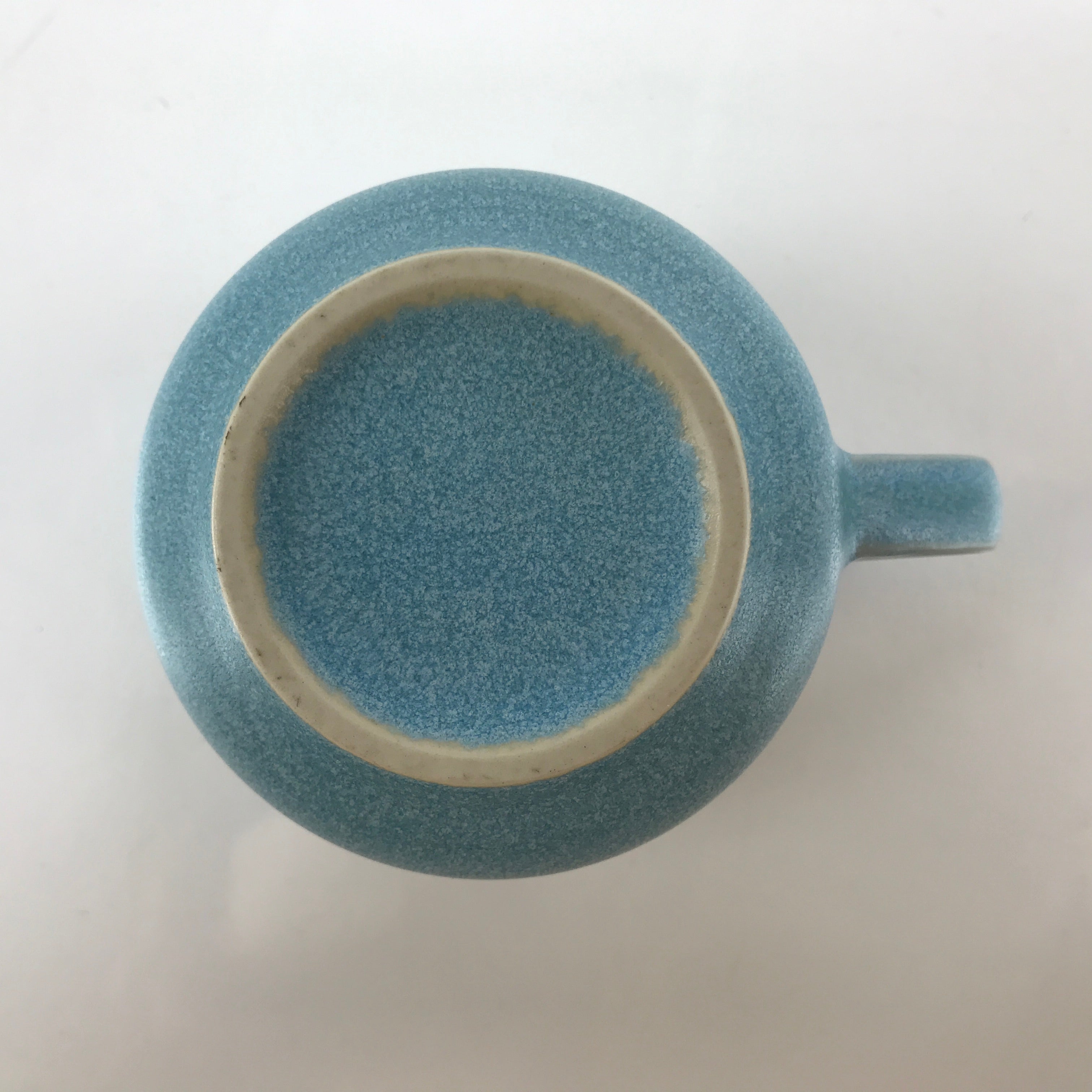 Japanese Ceramic Teacup Vtg Small Mug Sencha Yunomi Matte Light Blue TC431