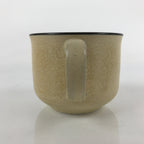 Japanese Ceramic Teacup Vtg Small Mug Sencha Yunomi Matte Yellow Beige TC429