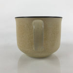 Japanese Ceramic Teacup Vtg Small Mug Sencha Yunomi Matte Yellow Beige TC429