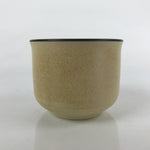 Japanese Ceramic Teacup Vtg Small Mug Sencha Yunomi Matte Yellow Beige TC429