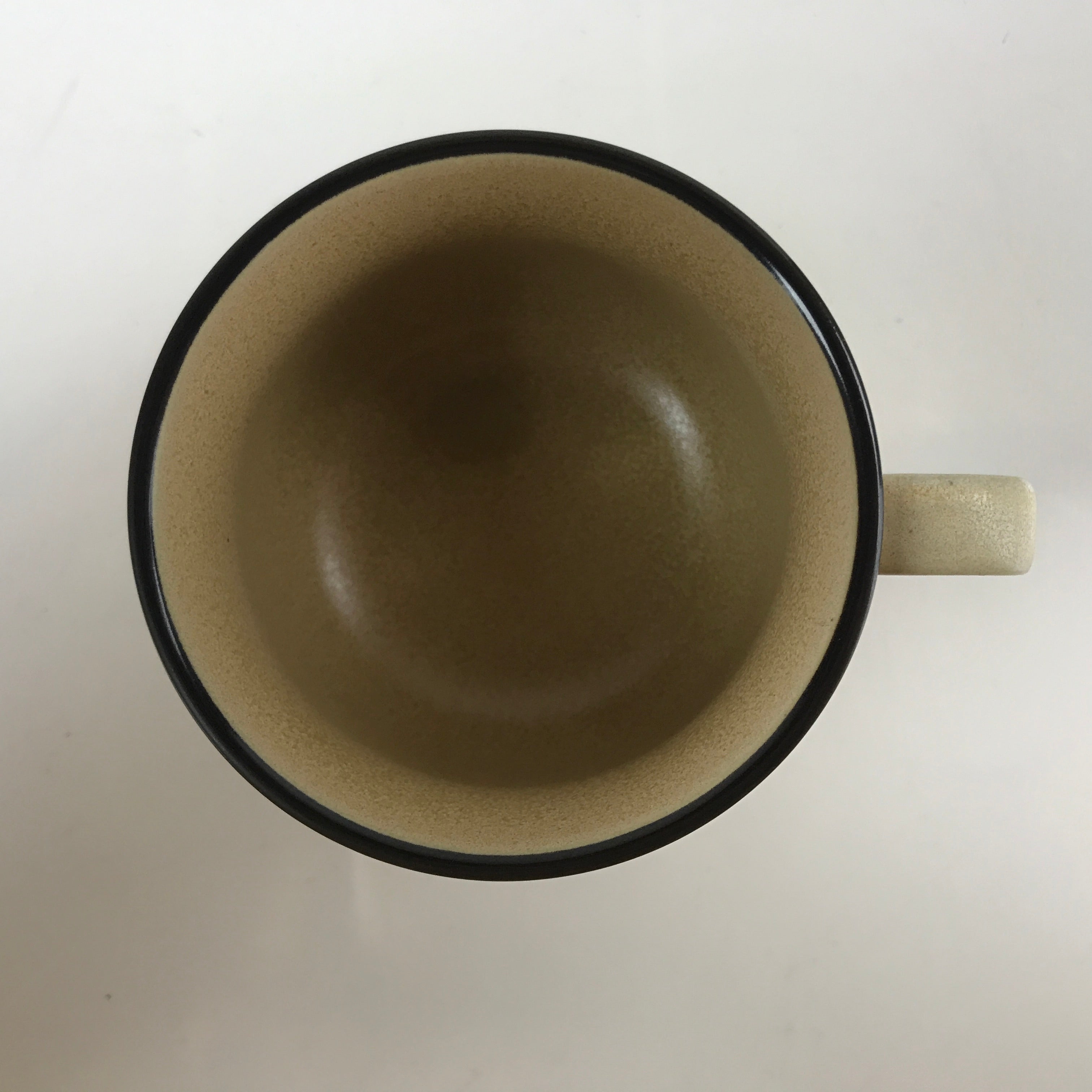 Japanese Ceramic Teacup Vtg Small Mug Sencha Yunomi Matte Yellow Beige TC429