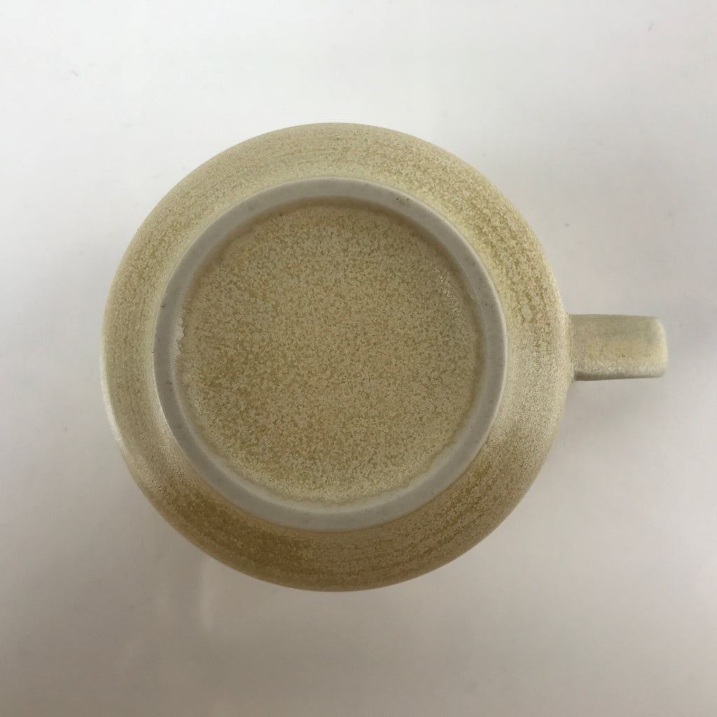 Japanese Ceramic Teacup Vtg Small Mug Sencha Yunomi Matte Yellow Beige TC429