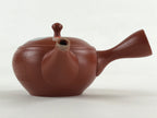 Japanese Ceramic Teapot Kyusu Tokoname Ware Vtg Brown Red Clay Poetry PY450