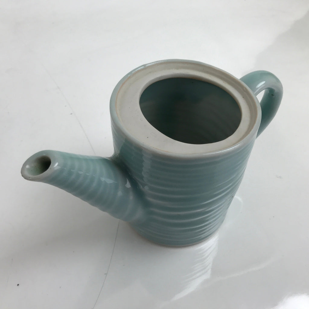Japanese Ceramic Teapot Vtg Watering Can Flower Pot Blue Pottery Yakimono Y60