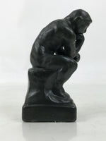 Japanese Ceramic The Thinker Art Modeling Statue Vtg Okimono Decor Black ST81