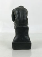 Japanese Ceramic The Thinker Art Modeling Statue Vtg Okimono Decor Black ST81
