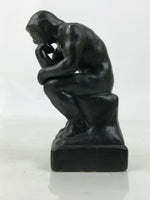 Japanese Ceramic The Thinker Art Modeling Statue Vtg Okimono Decor Black ST81