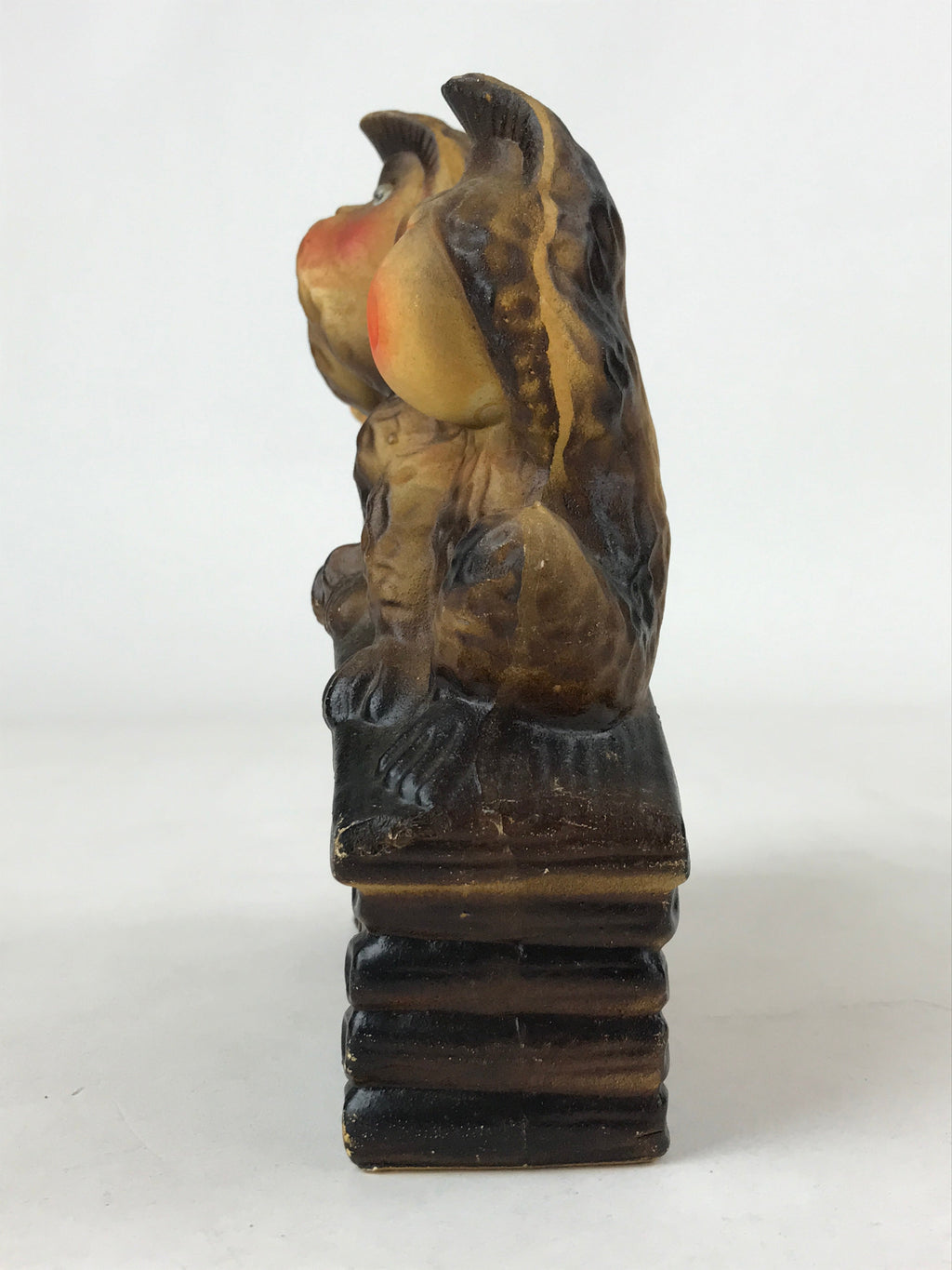 Japanese Ceramic Three Wise Monkeys Coin Bank Vtg Sanzaru Chokin Bako BD954
