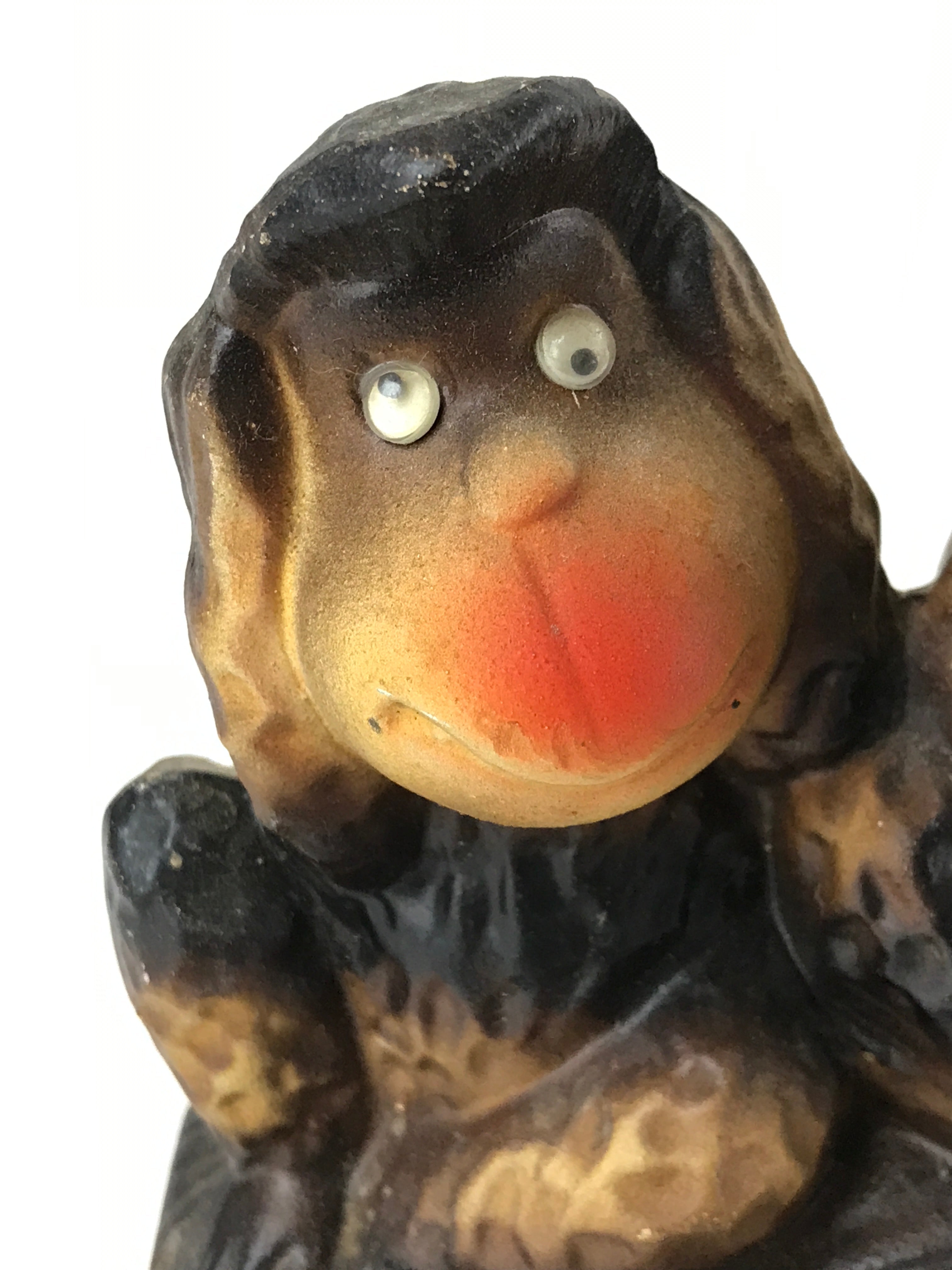 Japanese Ceramic Three Wise Monkeys Coin Bank Vtg Sanzaru Chokin Bako BD954